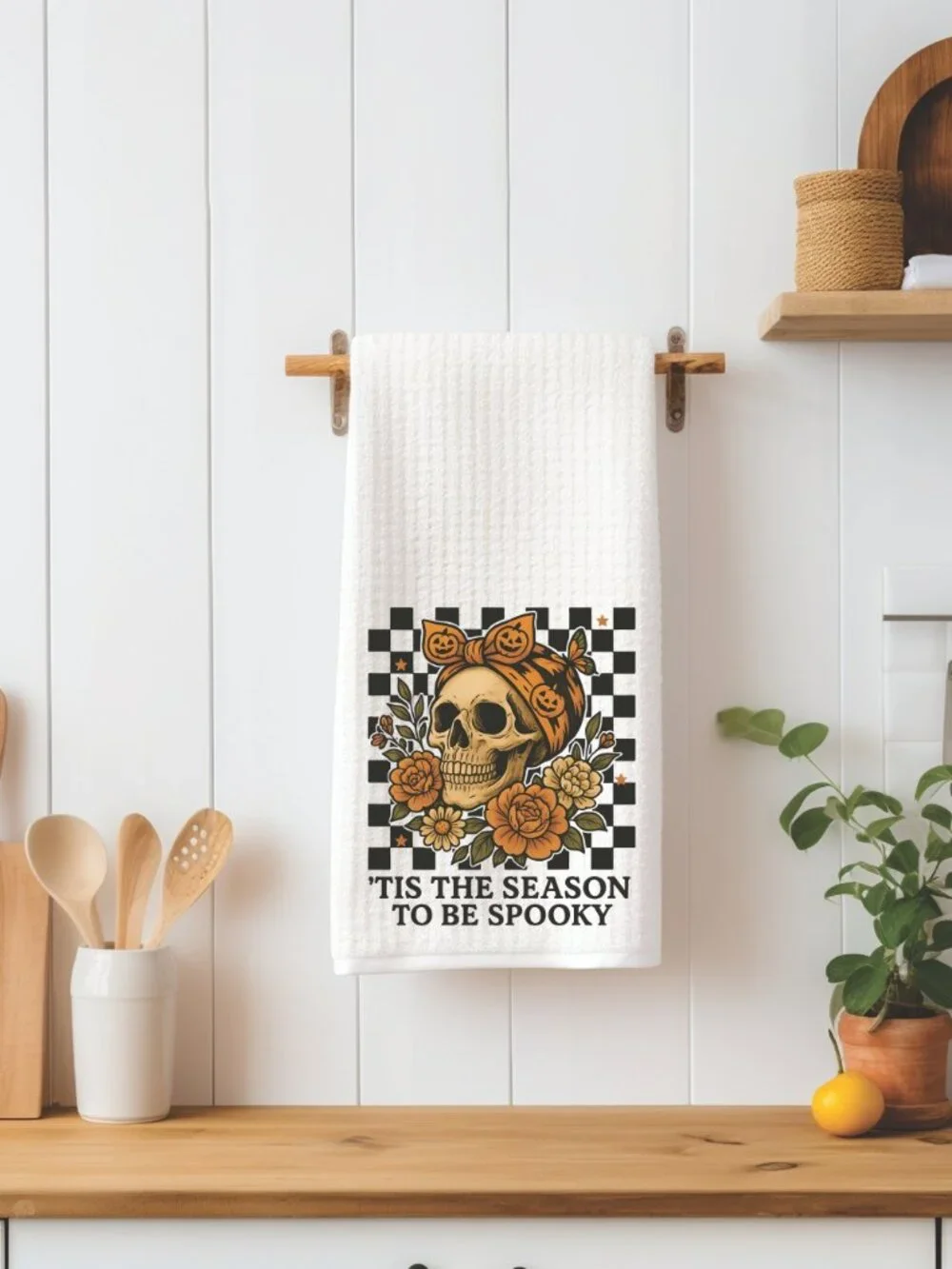 Tis The Season To Be Spooky Halloween Decorative Kitchen Tea Towel